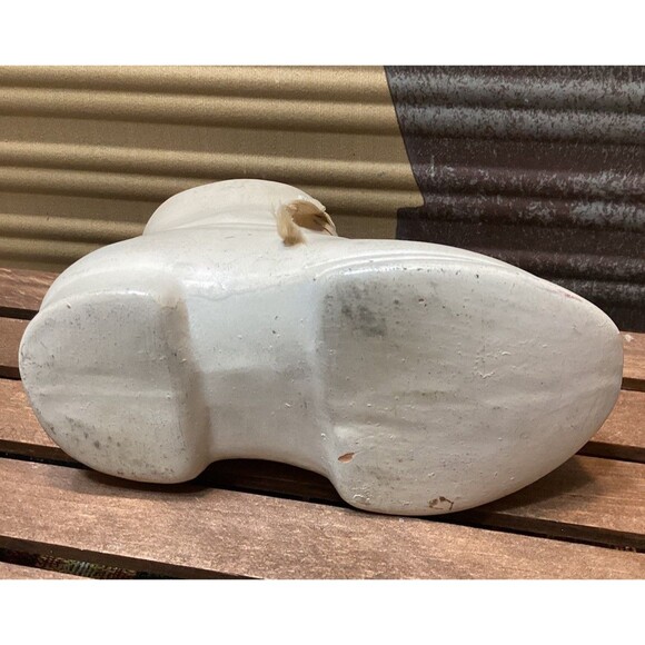 Vintage 3.5" Porcelain Baby Shoe With Laces Planter Nursery Decor Baby Shower - Picture 8 of 11